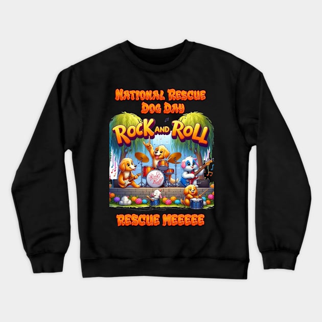 Rock in Roll Paws Band Crewneck Sweatshirt by coollooks